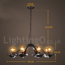 Loja de iluminação de aço estilo industrial, lustre pendente, luz