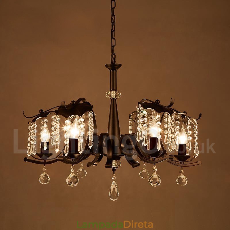 Loja de iluminação de aço estilo industrial, lustre pendente, luz