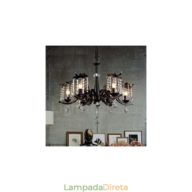 Loja de iluminação de aço estilo industrial, lustre pendente, luz