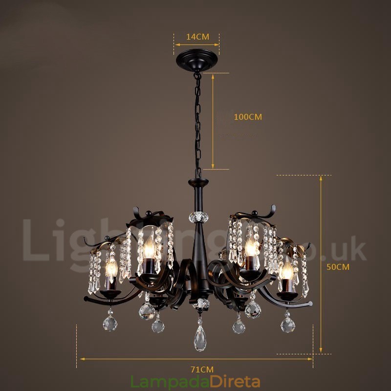 Loja de iluminação de aço estilo industrial, lustre pendente, luz