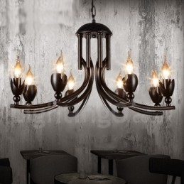 Loja de iluminação de aço estilo industrial, lustre pendente, luz