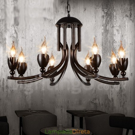 Loja de iluminação de aço estilo industrial, lustre pendente, luz Loja de iluminação de aço estilo industrial, lustre pendente, luz