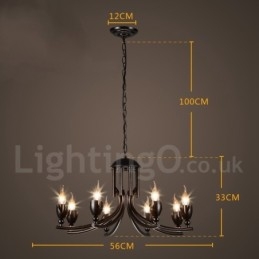 Loja de iluminação de aço estilo industrial, lustre pendente, luz