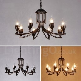 Loja de iluminação de aço estilo industrial, lustre pendente, luz