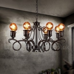 Loja de iluminação de aço estilo industrial, lustre pendente, luz