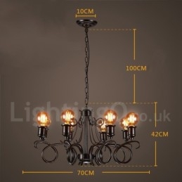Loja de iluminação de aço estilo industrial, lustre pendente, luz