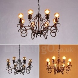 Loja de iluminação de aço estilo industrial, lustre pendente, luz