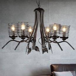 Loja de iluminação de aço estilo industrial, lustre pendente, luz
