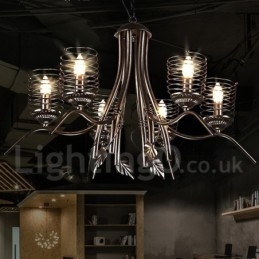 Loja de iluminação de aço estilo industrial, lustre pendente, luz
