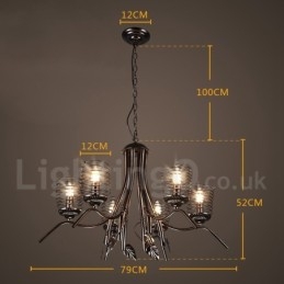 Loja de iluminação de aço estilo industrial, lustre pendente, luz