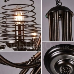 Loja de iluminação de aço estilo industrial, lustre pendente, luz