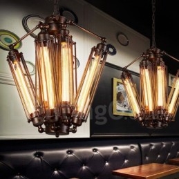 Loja de iluminação de aço estilo industrial, lustre pendente, luz