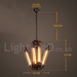 Loja de iluminação de aço estilo industrial, lustre pendente, luz