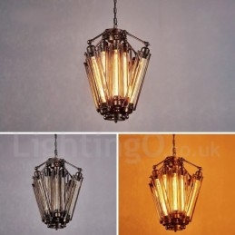 Loja de iluminação de aço estilo industrial, lustre pendente, luz