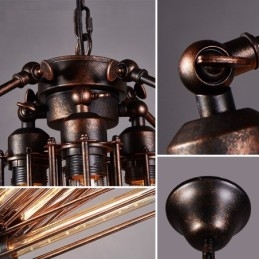 Loja de iluminação de aço estilo industrial, lustre pendente, luz