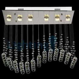 Lustre moderno contemporâneo, luminária pendente embutida, luz de gota de chuva de cristal