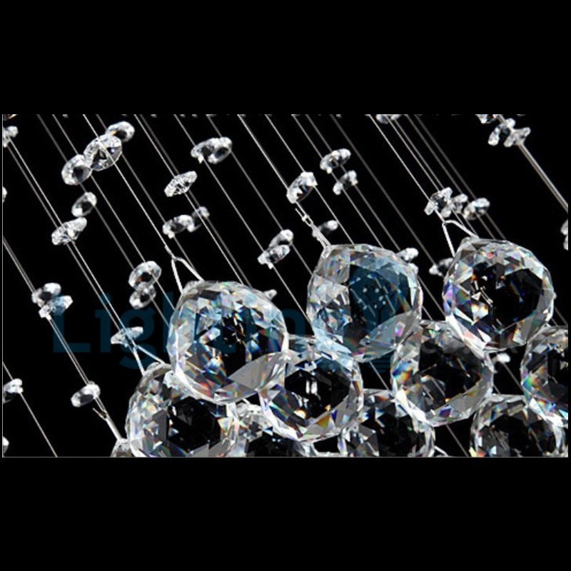 Lustre moderno contemporâneo, luminária pendente embutida, luz de gota de chuva de cristal
