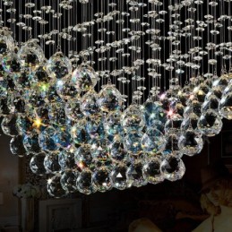 Lustre moderno contemporâneo, luminária pendente embutida, luz de gota de chuva de cristal