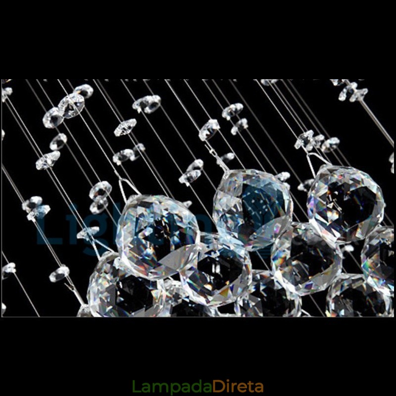 Lustre moderno contemporâneo, luminária pendente embutida, luz de gota de chuva de cristal