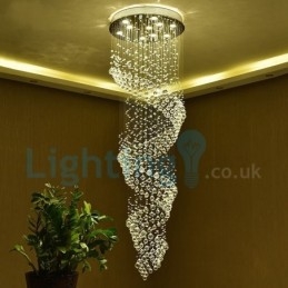 Lustre moderno contemporâneo, luminária pendente embutida, luz de gota de chuva de cristal