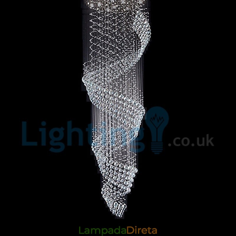Lustre moderno contemporâneo, luminária pendente embutida, luz de gota de chuva de cristal