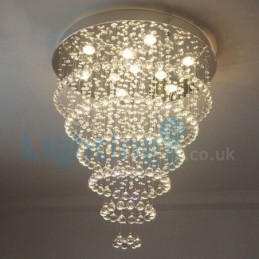 Lustre moderno contemporâneo, luminária pendente embutida, luz de gota de chuva de cristal