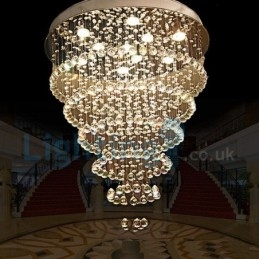 Lustre moderno contemporâneo, luminária pendente embutida, luz de gota de chuva de cristal