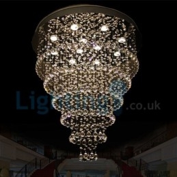Lustre moderno contemporâneo, luminária pendente embutida, luz de gota de chuva de cristal