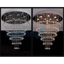 Lustre moderno contemporâneo, luminária pendente embutida, luz de gota de chuva de cristal
