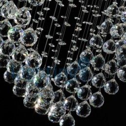 Lustre moderno contemporâneo, luminária pendente embutida, luz de gota de chuva de cristal
