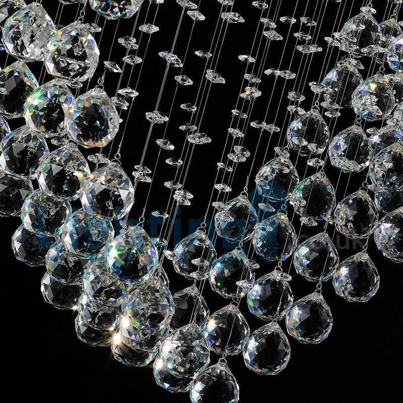 Lustre moderno contemporâneo, luminária pendente embutida, luz de gota de chuva de cristal