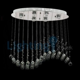 Lustre moderno contemporâneo, luminária pendente embutida, luz de gota de chuva de cristal