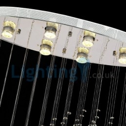 Lustre moderno contemporâneo, luminária pendente embutida, luz de gota de chuva de cristal