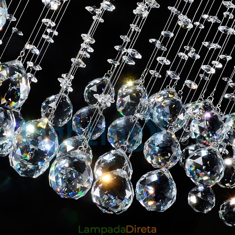 Lustre moderno contemporâneo, luminária pendente embutida, luz de gota de chuva de cristal