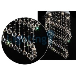 Lustre moderno contemporâneo, luminária pendente embutida, luz de gota de chuva de cristal