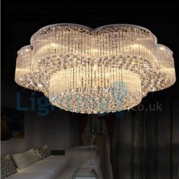 Lustre moderno contemporâneo, luminária pendente embutida, luz de gota de chuva de cristal