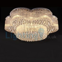 Lustre moderno contemporâneo, luminária pendente embutida, luz de gota de chuva de cristal