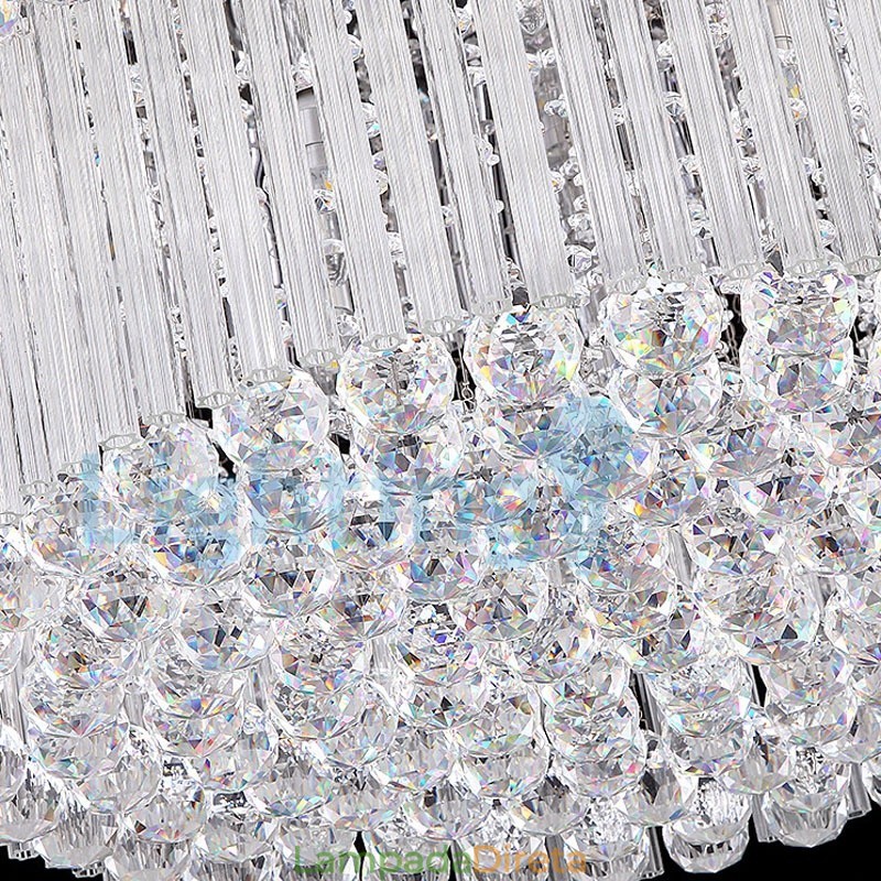 Lustre moderno contemporâneo, luminária pendente embutida, luz de gota de chuva de cristal