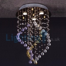 Lustre moderno contemporâneo, luminária pendente embutida, luz de gota de chuva de cristal