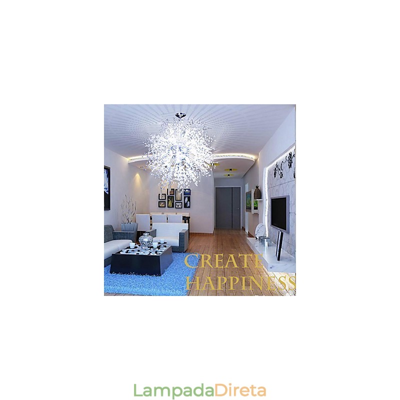 Lustre Pendente Luz imitação Globo Cristal