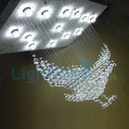 Lustre moderno contemporâneo, luminária pendente embutida, luz de gota de chuva de cristal