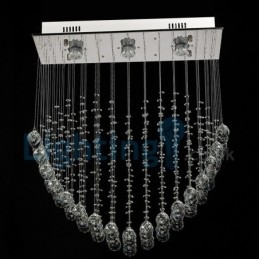 Lustre moderno contemporâneo, luminária pendente embutida, luz de gota de chuva de cristal