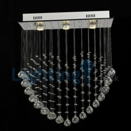 Lustre moderno contemporâneo, luminária pendente embutida, luz de gota de chuva de cristal