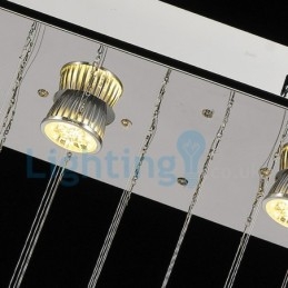 Lustre moderno contemporâneo, luminária pendente embutida, luz de gota de chuva de cristal