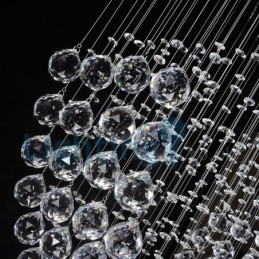 Lustre moderno contemporâneo, luminária pendente embutida, luz de gota de chuva de cristal