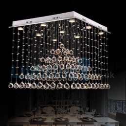 Lustre moderno contemporâneo, luminária pendente embutida, luz de gota de chuva de cristal