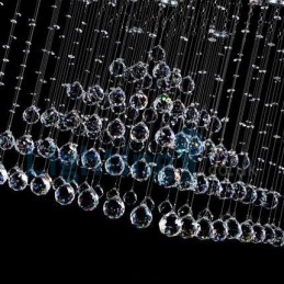Lustre moderno contemporâneo, luminária pendente embutida, luz de gota de chuva de cristal