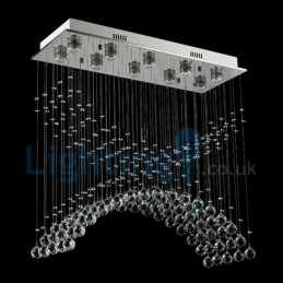 Lustre moderno contemporâneo, luminária pendente embutida, luz de gota de chuva de cristal