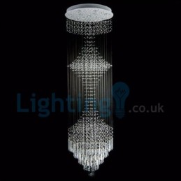 Lustre moderno contemporâneo, luminária pendente embutida, luz de gota de chuva de cristal