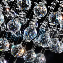 Lustre moderno contemporâneo, luminária pendente embutida, luz de gota de chuva de cristal